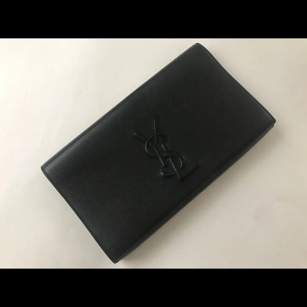 Yves Saint Laurent Black Leather Clutch
